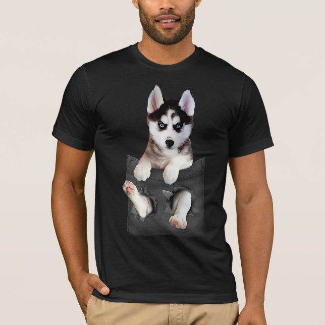 Siberian husky i docksäcken t shirt (Framsida)