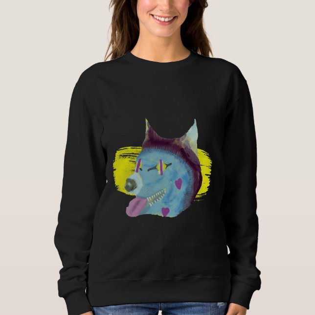 Siberian husky i vattenfärg t shirt (Framsida)