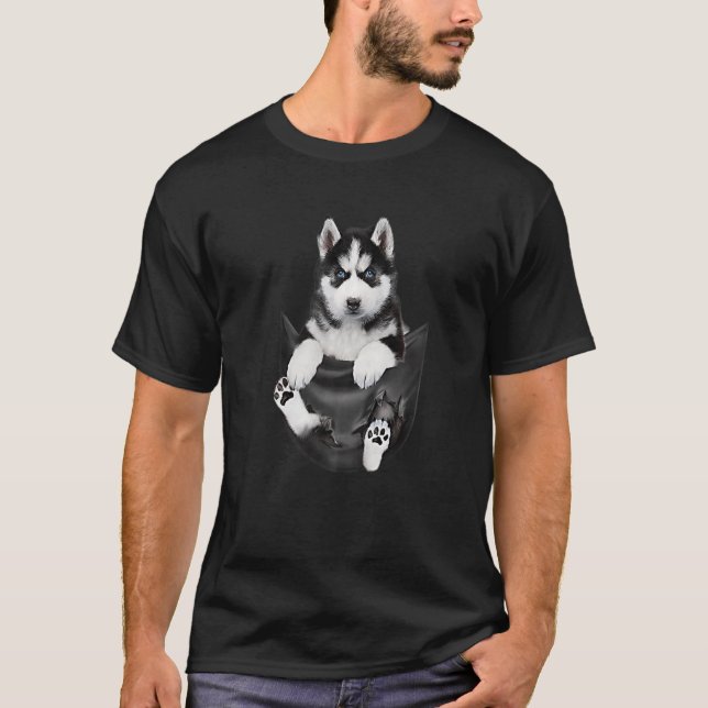 Siberian husky in Pocket Puppy T Shirt (Framsida)