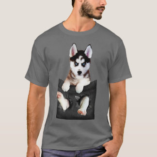 Siberian husky in Pocket Puppy T Shirt