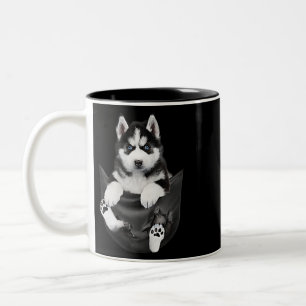 Siberian husky in Pocket Puppy Två-Tonad Mugg