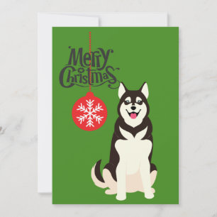 Siberian husky jul julkort