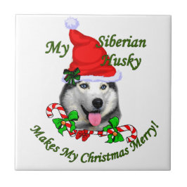 Siberian husky jul kakelplatta