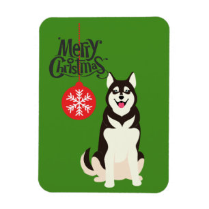 Siberian Husky jul Magnet