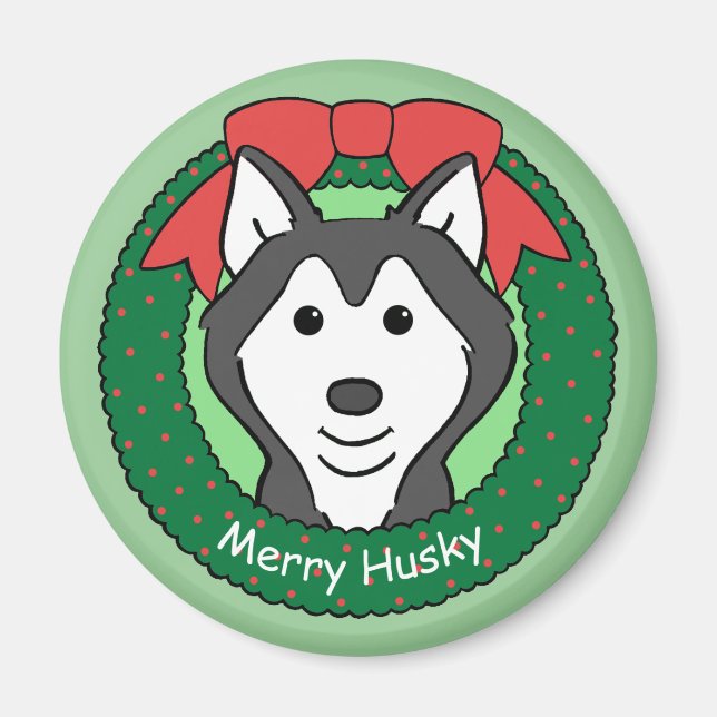 Siberian husky jul magnet (Framsidan)