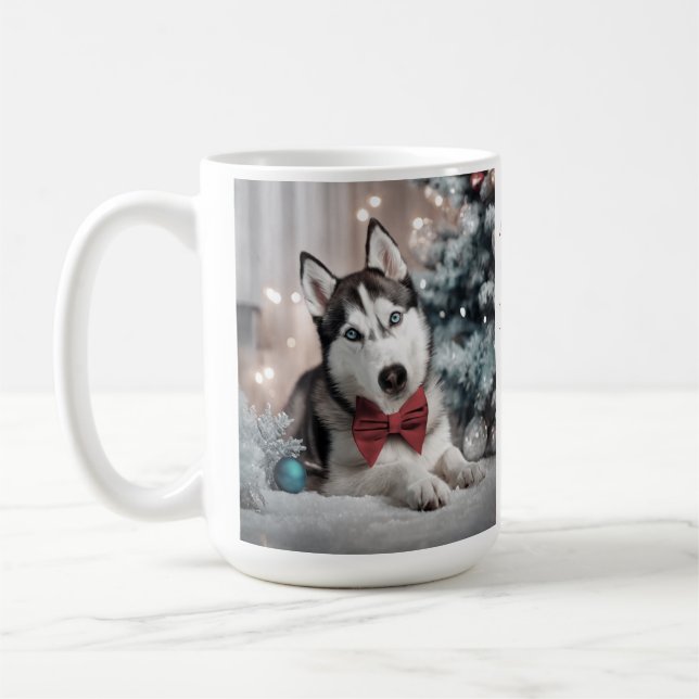 Siberian husky jul Mugg (Vänster)