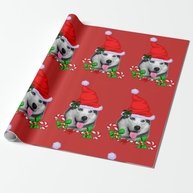 Siberian husky jul presentpapper (Utrullad)