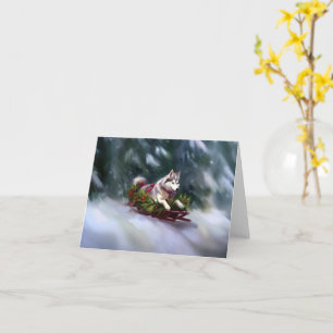 Siberian Husky jul snö vinter Kort