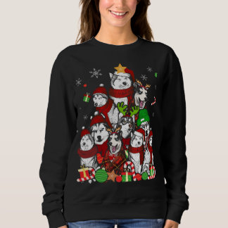 Siberian husky Julgran Julafton Gift Hund älskare T Shirt