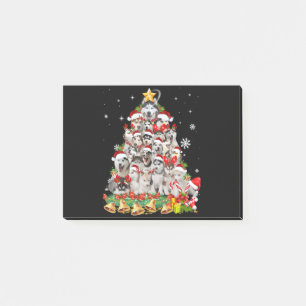 Siberian husky julgran ljus HUND JULAFTON Post-it Block