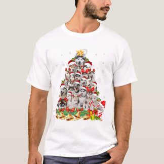 Siberian husky julgran ljus | hund julafton t shirt