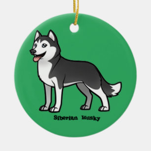 Siberian husky julgransprydnad keramik