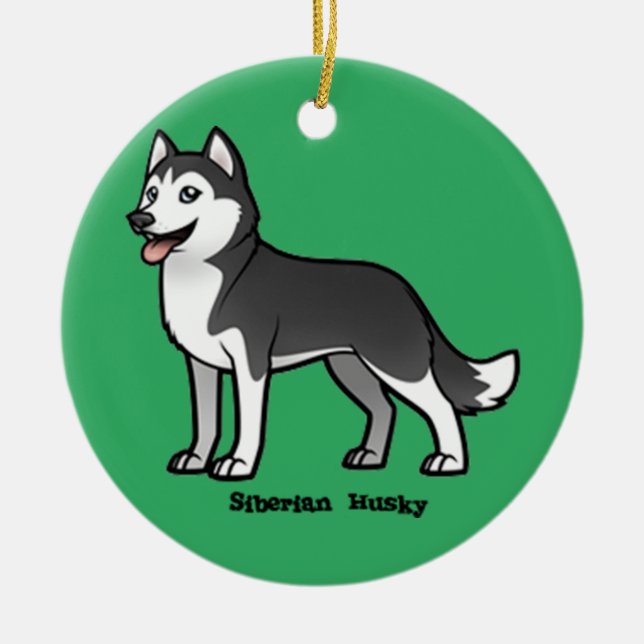 Siberian husky julgransprydnad keramik (Framsidan)
