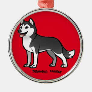 Siberian husky julgransprydnad metall