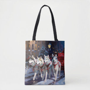 Siberian Husky Julhögtid Tygkasse