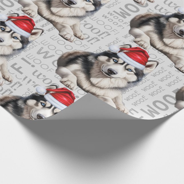 Siberian husky juljul för Hundälskare Presentpapper (Hörn)