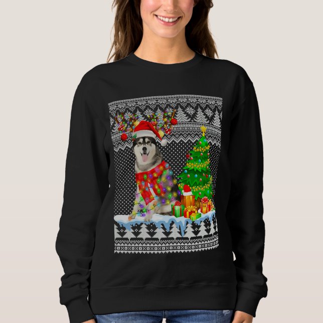 Siberian husky juljul ugly t shirt (Framsida)