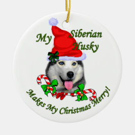 Siberian husky julklappar för prydnad julgransprydnad keramik