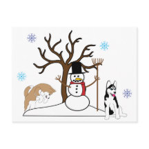 Siberian husky julkort