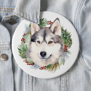 Siberian Husky Julkrans Festiv Valp Knapp