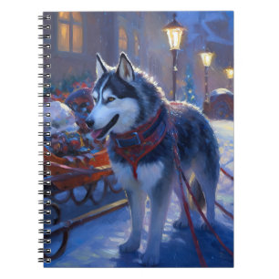 Siberian husky julsäsong anteckningsbok
