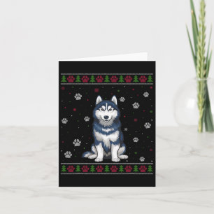 Siberian husky-julsötare Julafton Pet Animal D Kort