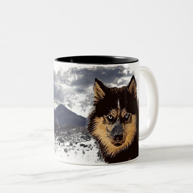 Siberian Husky Kaffemugg (Framsida höger)
