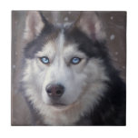 Siberian husky kakelplatta<br><div class="desc">Denna digitala tavla visar en Siberian husky som står på snö,  dess päls som lyssnar med frostiga högdagrar när vinterlandskapet sträcker sig oändligt långt bakom det. Hund uttryckliga ögon uppmärksammar tittaren.</div>