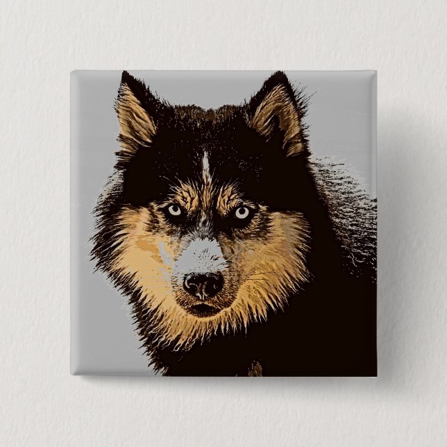 Siberian husky knapp (Framsida)