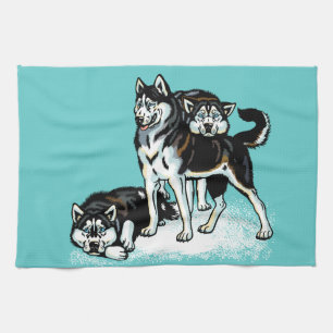 siberian husky kökshandduk