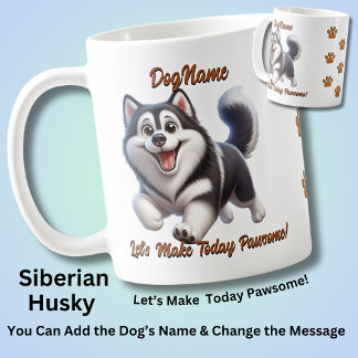 Siberian husky - Lägg till Hund Namn, Ändra text Kaffemugg