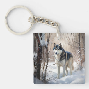 Siberian husky Låt det snöa jul