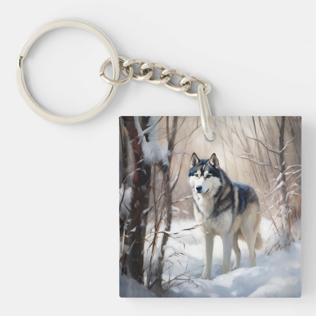 Siberian husky Låt det snöa jul (Framsidan)