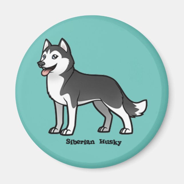 Siberian husky magnet (Framsidan)