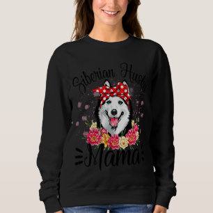 Siberian husky Mamma Blommigt Cute Hund Mor T Shirt
