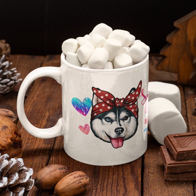 Siberian husky Mamma Cute Mors dag Hund älskare Kaffemugg (Skapare uppladdad)