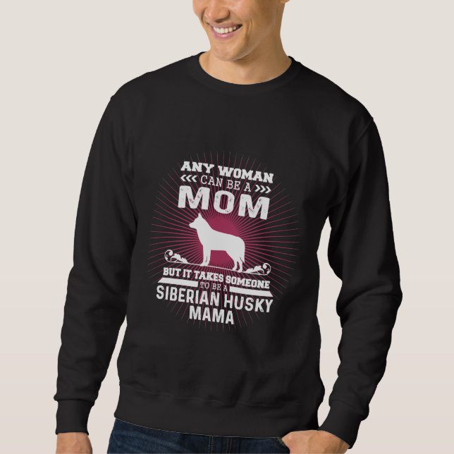 Siberian husky Mamma Lång Ärmad Tröja (Framsida)