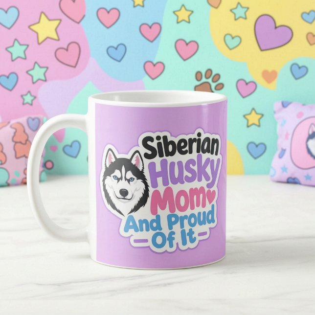 Siberian Husky Mamma och stolt över det Kaffemugg (Siberian Husky Mom and Proud of It)
