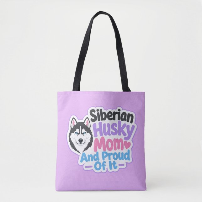 Siberian Husky Mamma och stolt över det Tygkasse (Framsida)