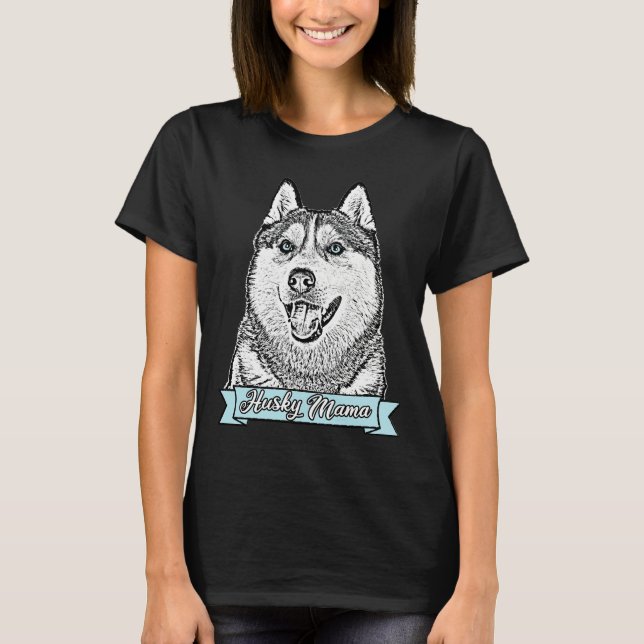 Siberian husky Mamma Påstående T Shirt (Framsida)