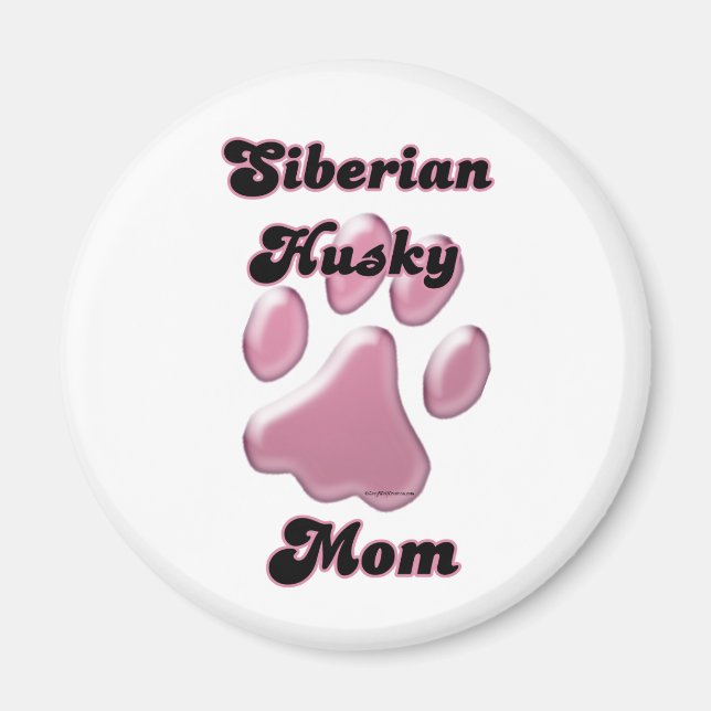 Siberian husky Mamma Rosa Pawprint - Magnet (Framsidan)