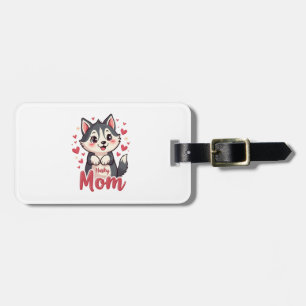 Siberian Husky Mamma Söt Kawaii Design Bagagebricka