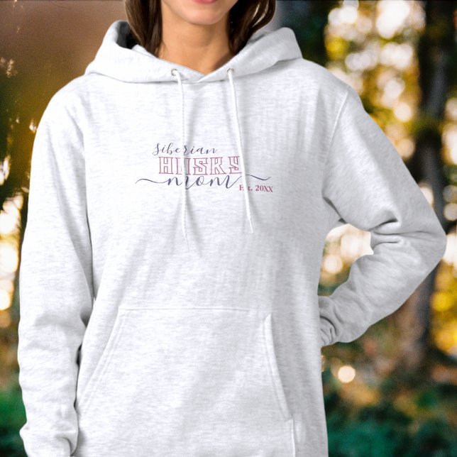 Siberian Husky Mamma Varsity Script Etablerad T Shirt (Skapare uppladdad)
