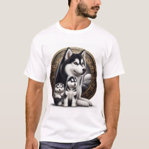 Siberian husky med Valper T Shirt