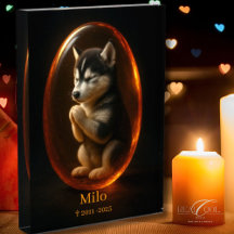 Siberian Husky Memorial Photo Block