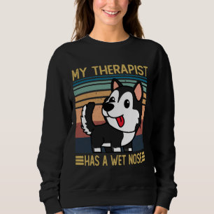 Siberian husky Min terapist har Blöt Siberi T Shirt