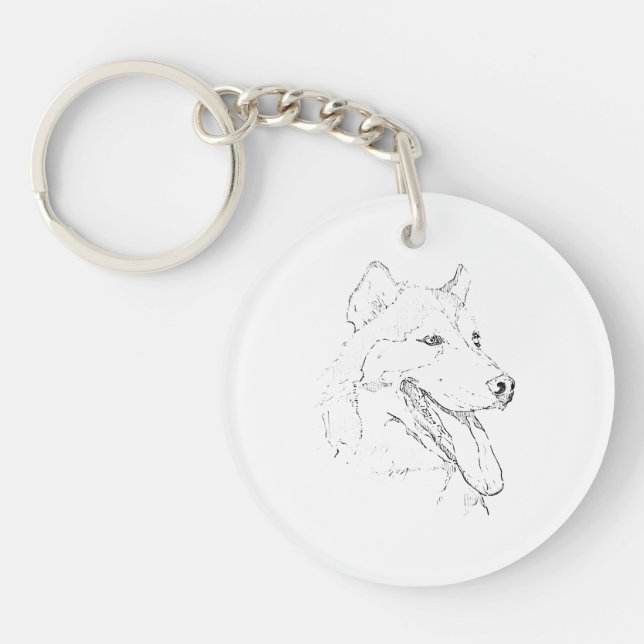 Siberian Husky – minimalistisk hundlinjeteckning (Framsidan)