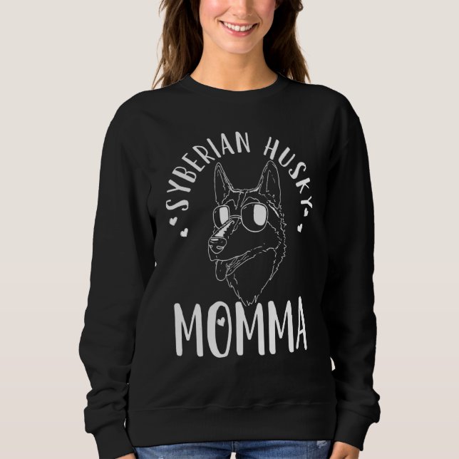 Siberian husky Momma Hund Mamma Mamma T Shirt (Framsida)