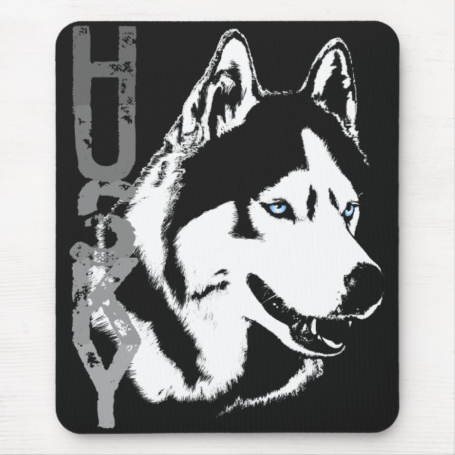 siberian husky Mousepad ger Malamute Varg Hundar Musmatta (Framsidan)