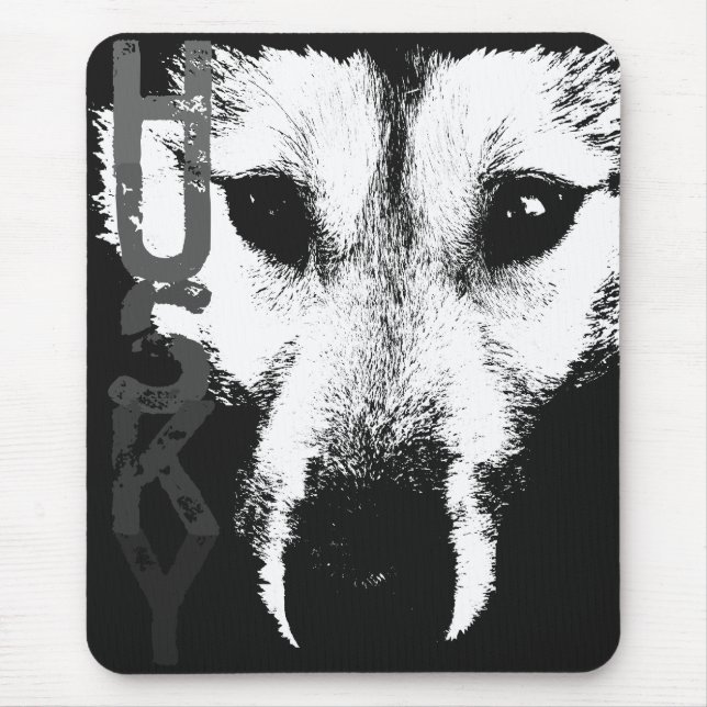 Siberian husky Mousepad ger Malamute Varg Hundar Musmatta (Framsidan)